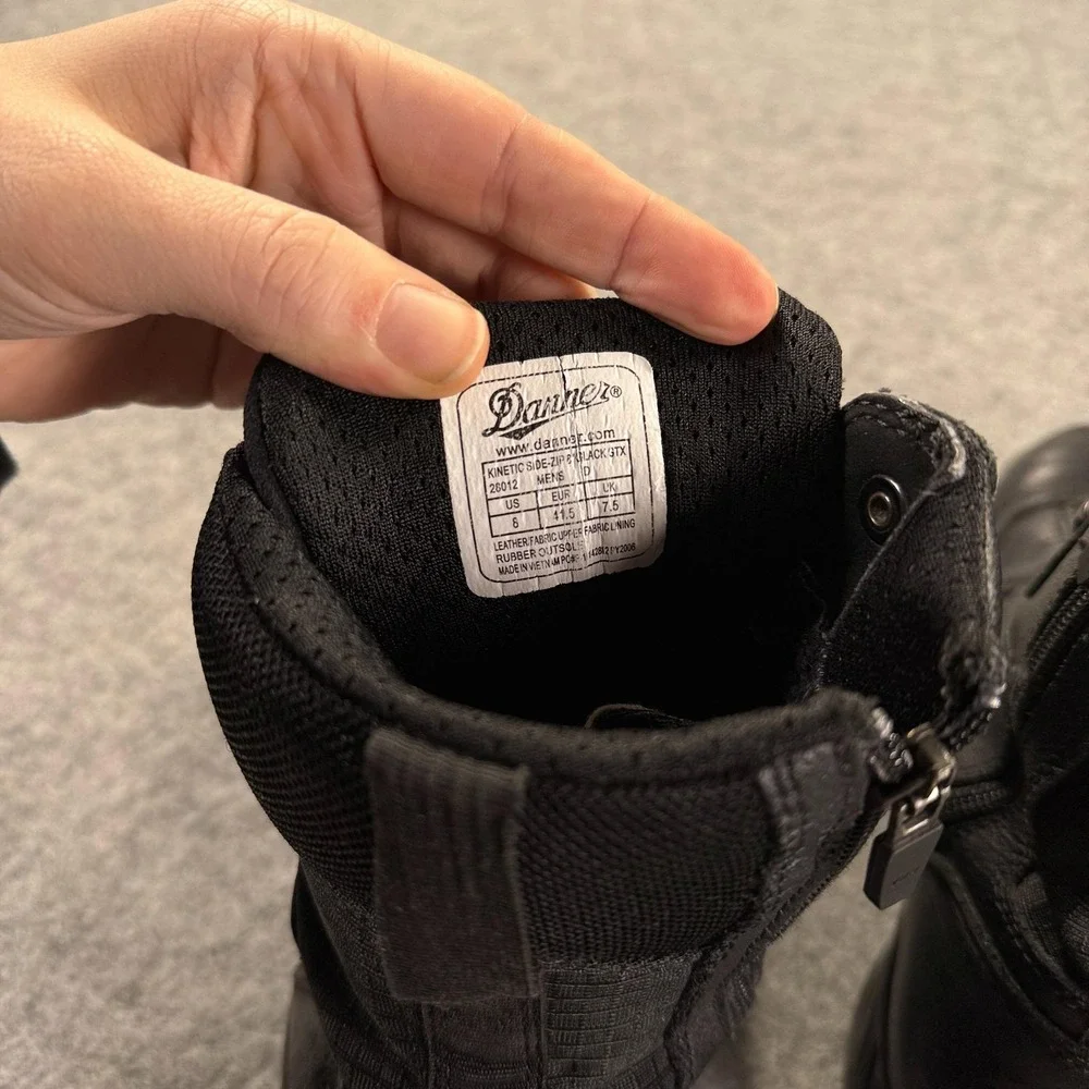 Danner Kinetic Side-Zip GTX Boots Mens 8 Black Gore-Tex‎ Tactical Combat 28012